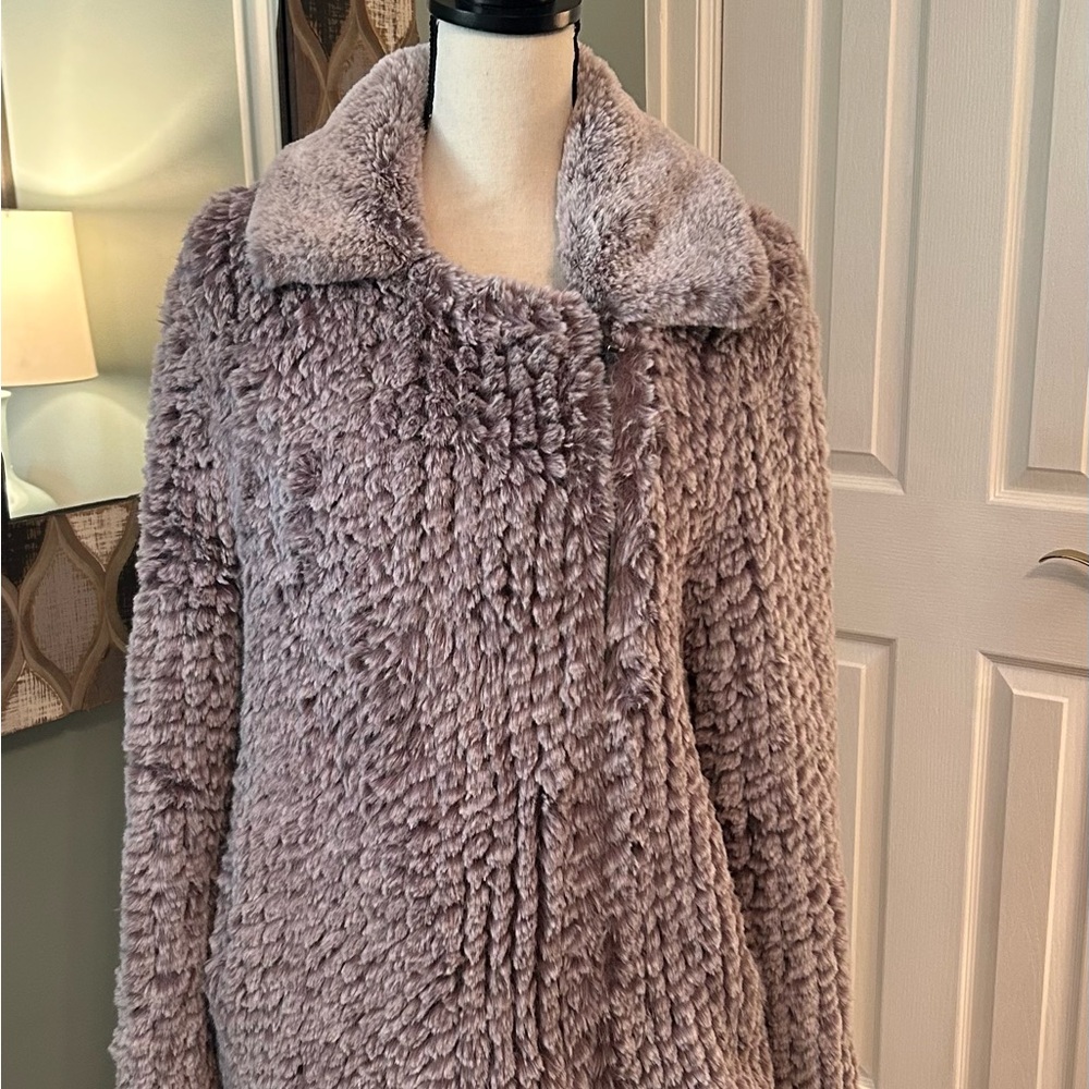 Avec Les Filles Light Gray Teddy Jacket